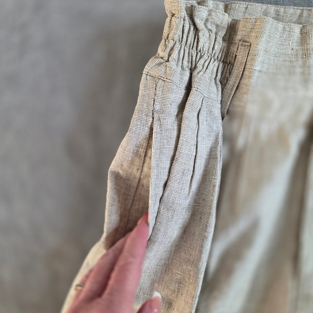Gitano High Waisted Shorts Womens sz 8 Beige Vintage 90s Ramie Cotton Pleated - Picture 7 of 10